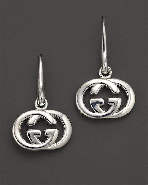 silver gucci stud earrings|gucci britt silver drop earrings.